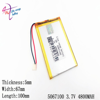 3.7V,4800mAH 5067100 5065100 4865100 (polymer lithium ion battery) Li-ion battery for tablet pc 7  8  9inch