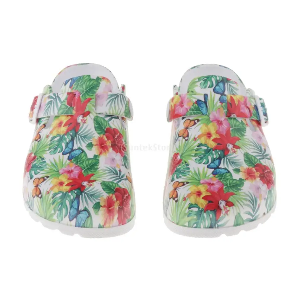 Patterned Nursing Shoes for Women Garden Shoes Waterproof Platform Slippers Sandals Nurse Clogs Slip Resistant Work Chef Shoes