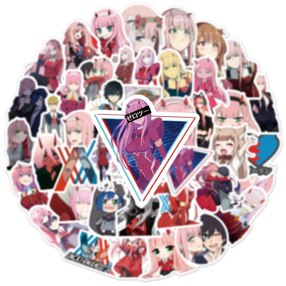 10/30/50PCS Cartoon Anime FranXX ins Graffiti Sticker Luggage Laptop Guitar Bike Skateboard Waterproof Sticker Wholesale