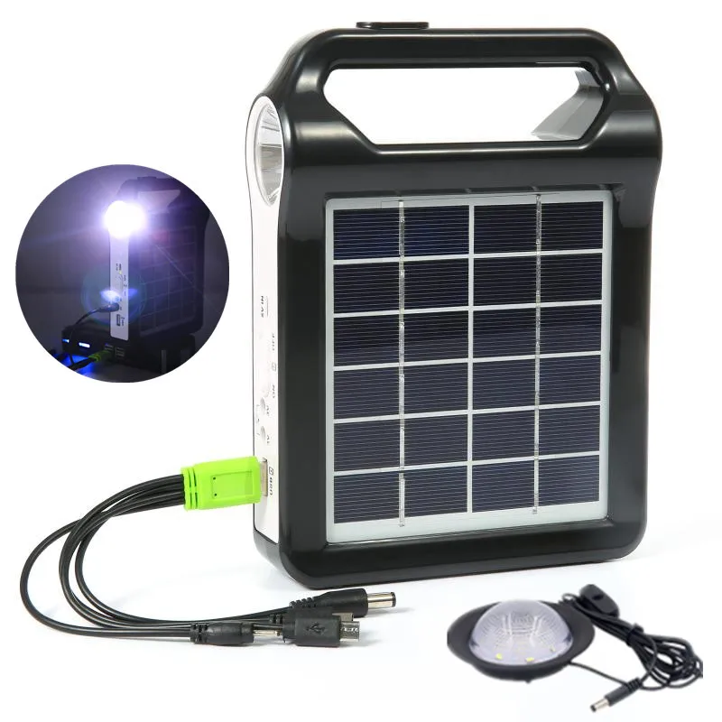 6V Portable Solar Panel Power Storage Generator System Outdoor Rechargeable Solar Power Charging Power Supply USB Charge