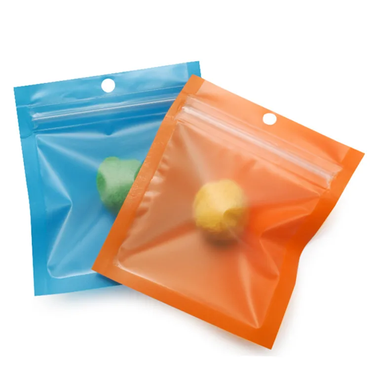 

600pcs/Pack 7x8cm Mini Clear Front Plastic Bag Frosted Ziplock Bag Small Gift Powder Plastic Packaging Bags