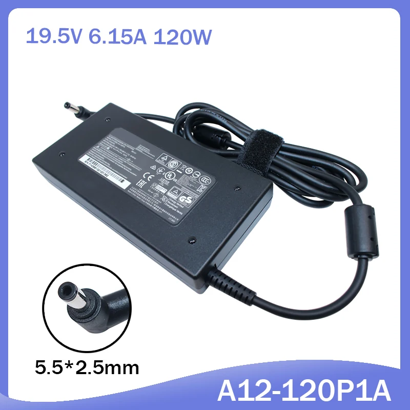 Imagem -02 - Carregador de Laptop ac dc Adaptador de Energia para Msi Ge60 Ge70 Gp60 Pe62 Ge72 Gf63 16j6 16gh 19.5v 6.15a 120w A12120p1a