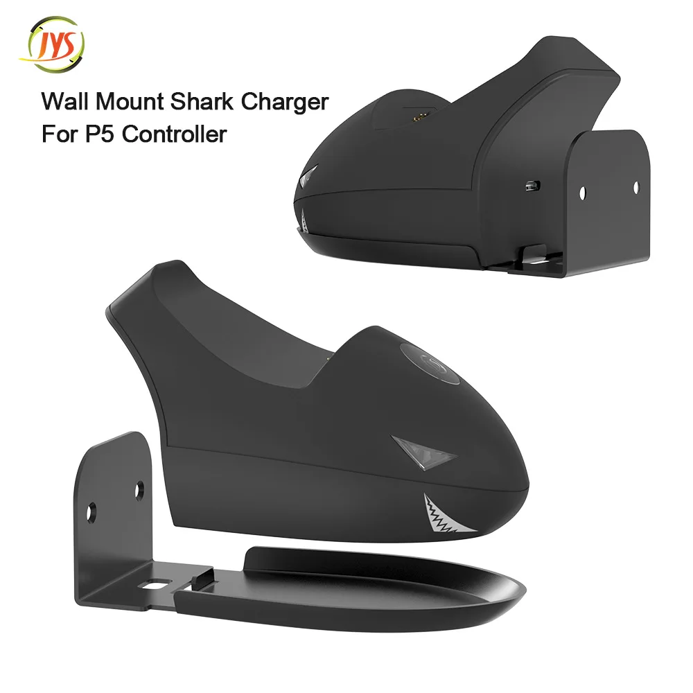 2023 Wall mount shark carregador rápido para PS5 controlador salvando jogo Display Light Para P5 Console Single Seat Chargeing