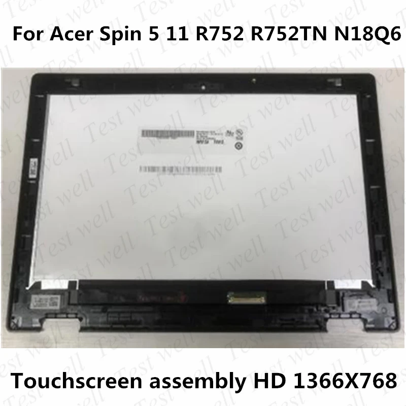 Original 11.6 inch 6M.H92N7.001 LCD assembly B116XAK01.4 for Acer Spin 511 R752 R752TN Chromebook lcd touchscreen assembly N18Q6