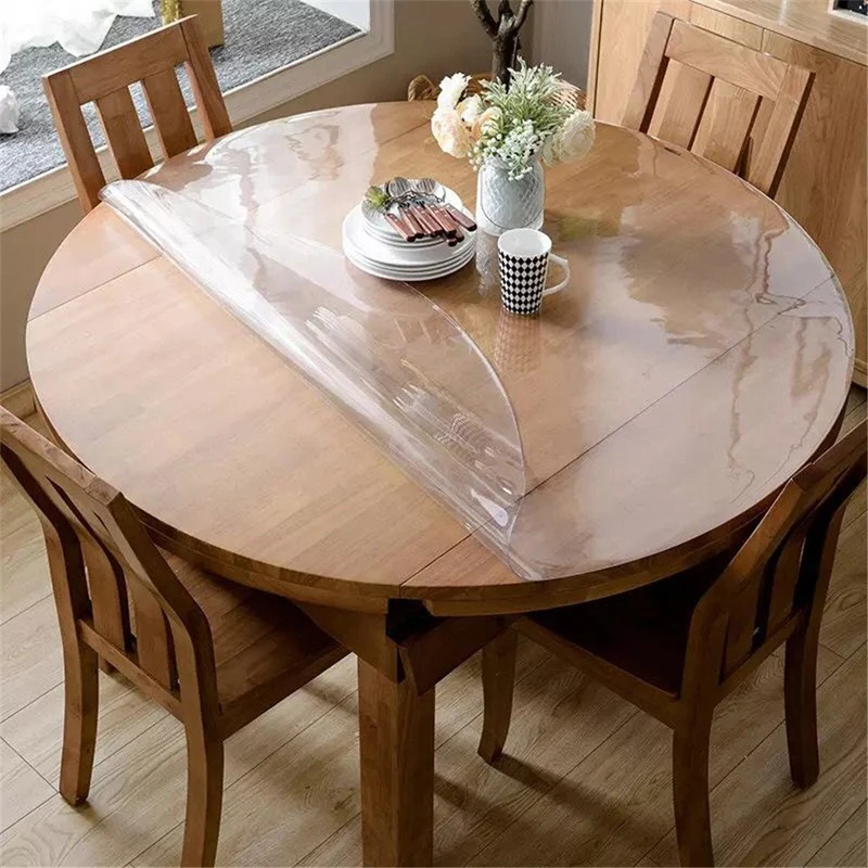 

PVC waterproof tablecloth round tablecloth dining table cover transparent kitchen pattern oil tablecloth glass soft cloth 1.0mm