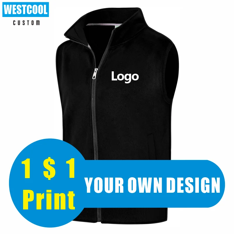 High Quality Fashion Sleeveless Sweater Vest Custom Logo Printed Embroidery Personal Design 6-Color Men Women Hoodie WESTCOOL