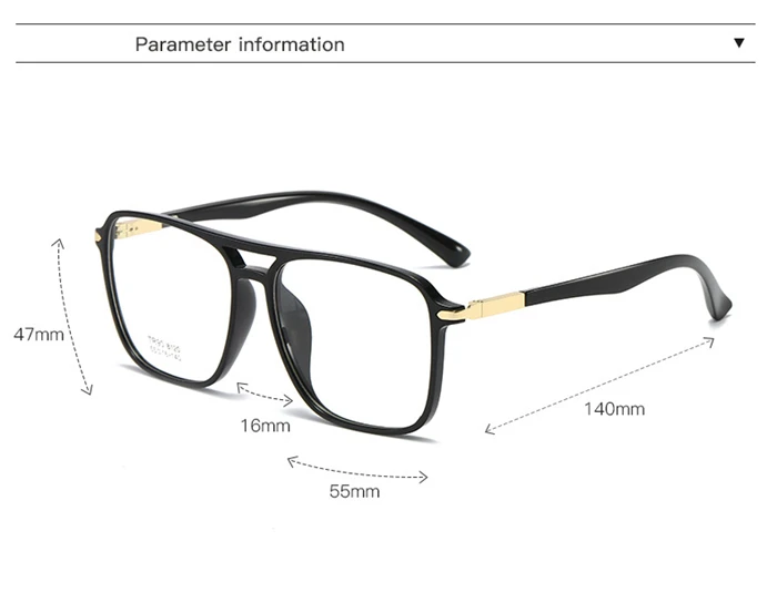 Olivgrüner Rahmen übergroße Myopie Brille Anti blaue Strahlen tr90 Studenten verschreibung pflicht ige Brille Dioptrien 0-800-0, 5-1, 5 bis-0,5 – Detail 5