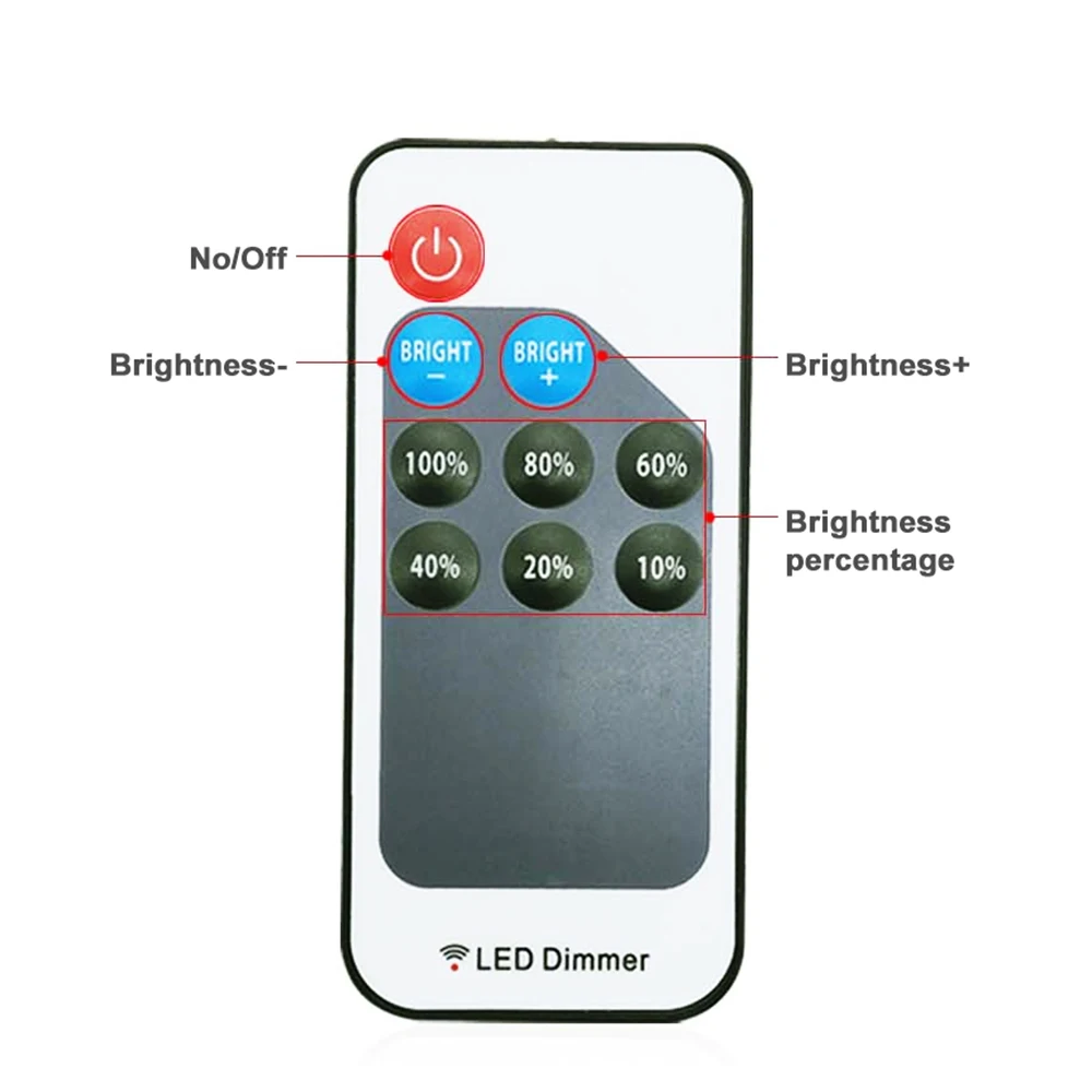 DC5-24V 9keys 11Keys Mini Led Controller DC/Wire With Dimmer RF Remote Wireless For COB 5050 5730 3528 Single Color Strip Light