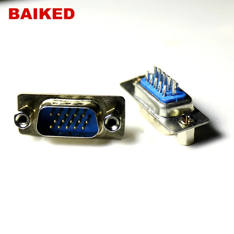 5Pcs D-SUB Before the riveting DB15 Pin Male VGA Socket Connector Adapter 3 Row Solder Type Male Plug Socket converter lead free