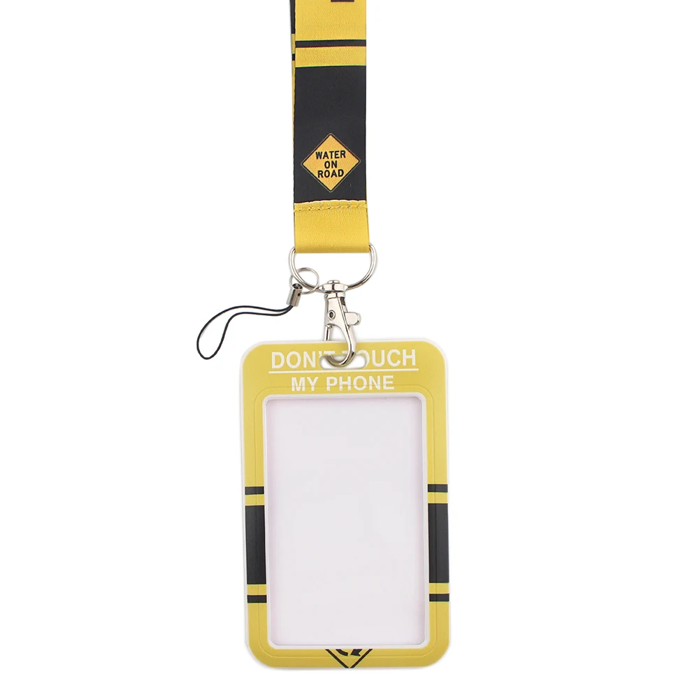 LX535 Danger Warning Signs Fashion Phone Straps Lanyards Id Badge Holder For Student Card Cover Business Card With Lanyard Rope