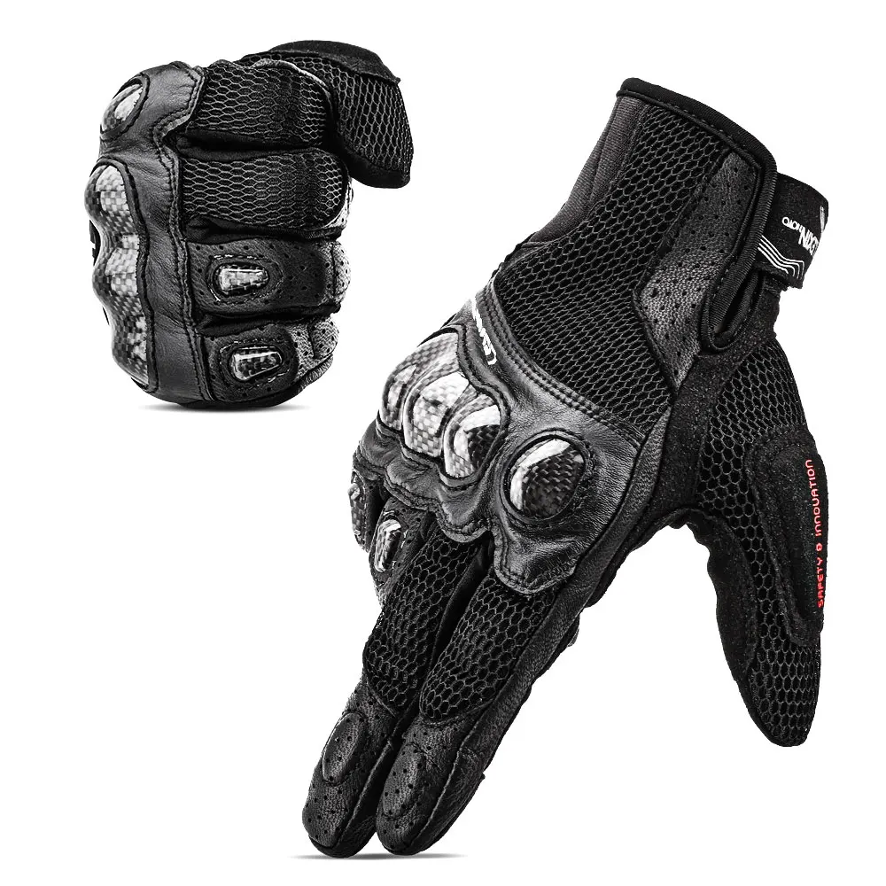 Brand Lexin Breathable Motorcycle Gloves for Riding Full Finger Touch Screen&TPU Knuckle Protection Unisex Soft Guantes Moto