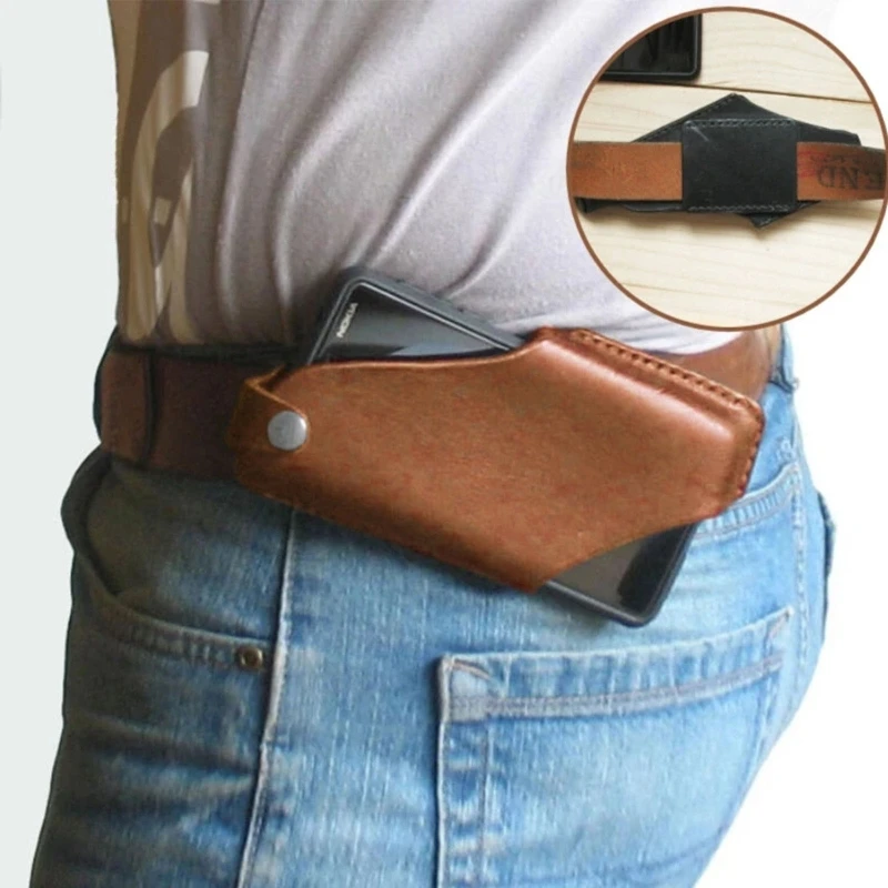 Men Phone Carrier Belt Hip Pouch Hanging Waist Bag Holster Wallet PU Leather X5XA