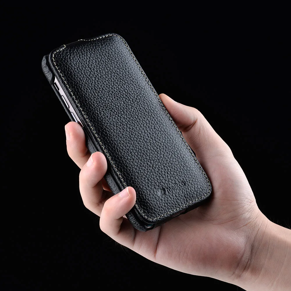 Case for iPhone 11 Pro X XS XR Max Luxury Genuine Leather Flip Cases Handmade Folio Leather Cover for iPhone 11