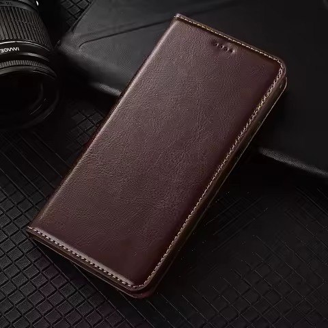 Magnet Genuine Leather Skin Flip Wallet Book Phone Case Cover On For Samsung Galaxy A12 A22 A22s A32 4G 5G A 22 22s 32 s 64/128