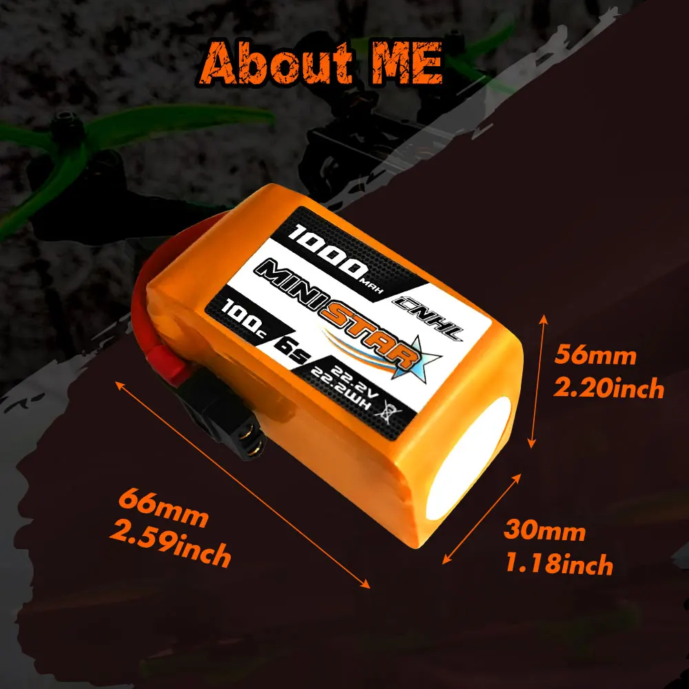 2PCS CNHL Lipo 6S 배터리 22.2V 1000mAh 100C 미니스타 시리즈 XT60 미니 쿼드 RC FPV 드론 Quadcopter 헬리콥터 비행기