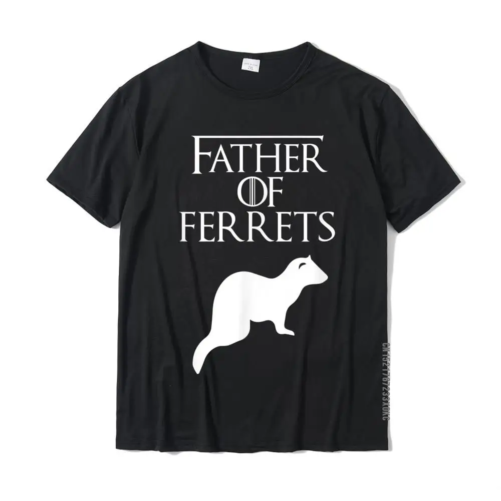 Unique White Father Of Ferret Lover Gift E010405 Printed OnCasual Tees Faddish Cotton Men's Top T-Shirts