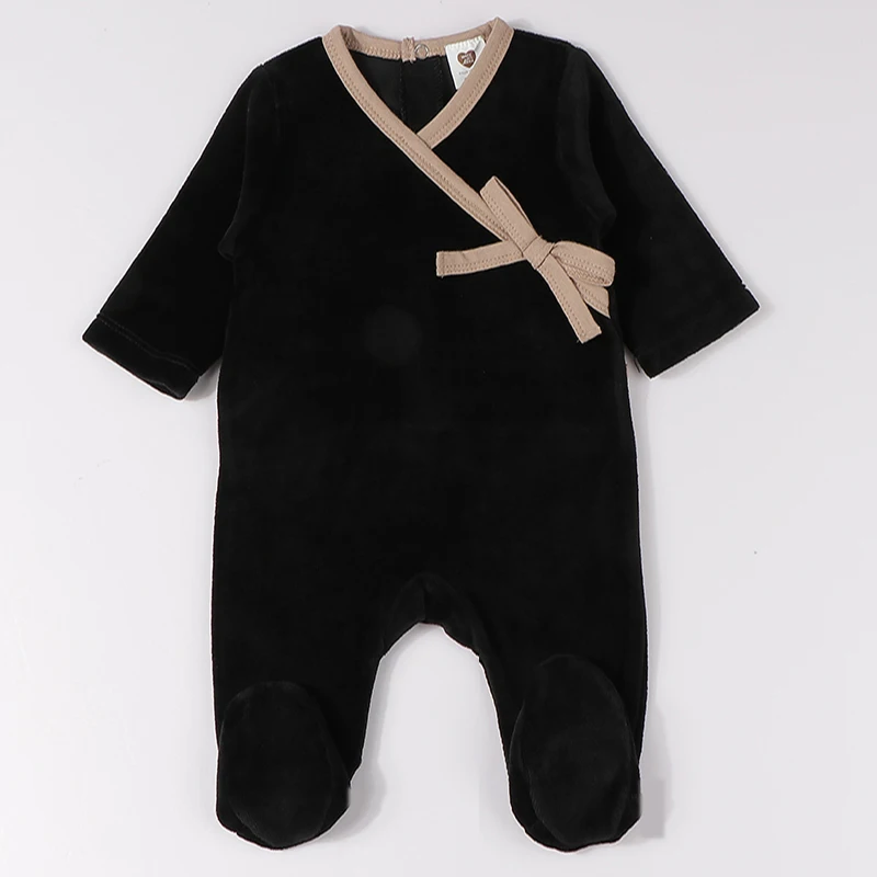 Baby bodysuit pyjamas kids clothes long sleeves children clothing newborn baby overalls baby boy girls clothes with red bow