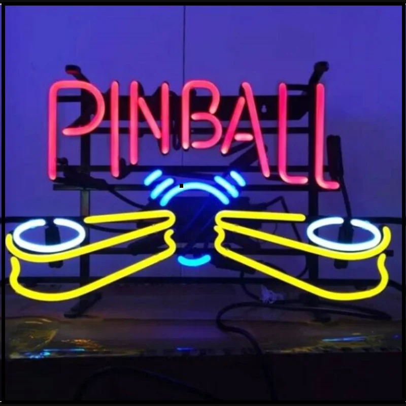 barra de cerveja de sinal de luz de neon de vidro personalizado da maquina do jogo do pinball 01