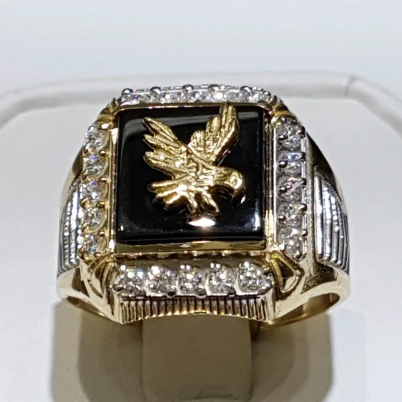 2024 Punk Eagle Ring Fashion Men's 18-karat Gold Ring Natural White Vintage Ring Boyfriend Gift Jewelry Ring Luxury Jewelry