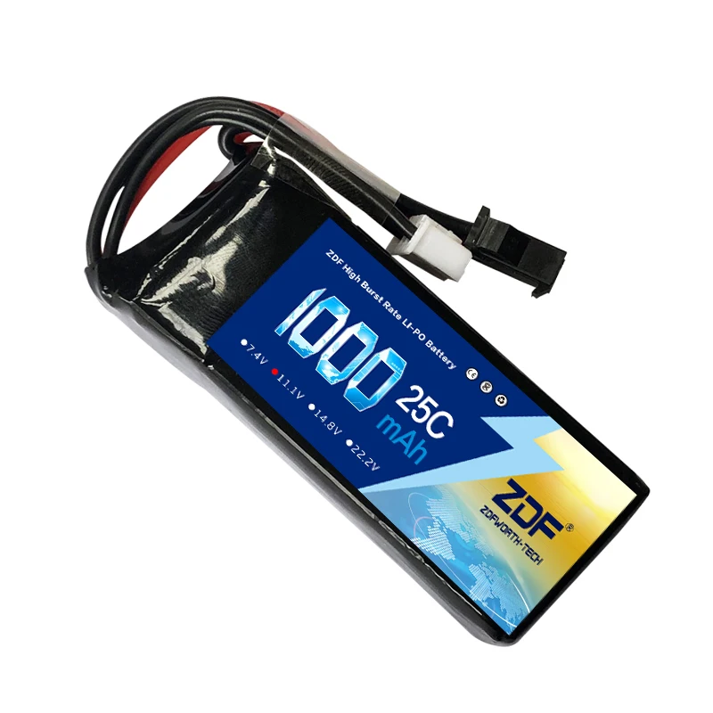 Good Quality ZDF li-Polymer Lipo Battery 11.1V 1000mah 25C 3S T Plug For Mini Airsoft Guns Battery RC Model Bateria