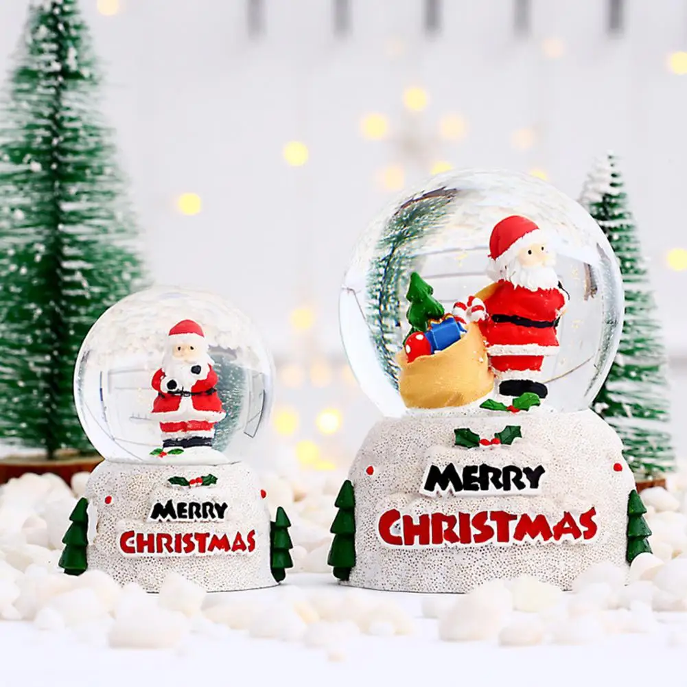 Cute Glass Snow Globe  Creative Crafts Crystal Ball  Santa Claus Snowman Glass Ball Ornament