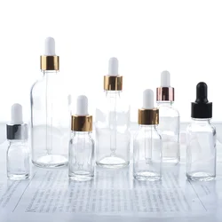 Tubes Compte-Gouttes Transparents, Flcopropriété en Verre, Liquide d'Aromathérapie, Pipent d'Huile Essentielle de Énergie, Tous les Jours, HI, 10x5ml-100ml