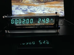 Transparent VFD screen VFD clock DS3231 high-precision module Wireless temperature and humidity TYPE C power supply creative gif