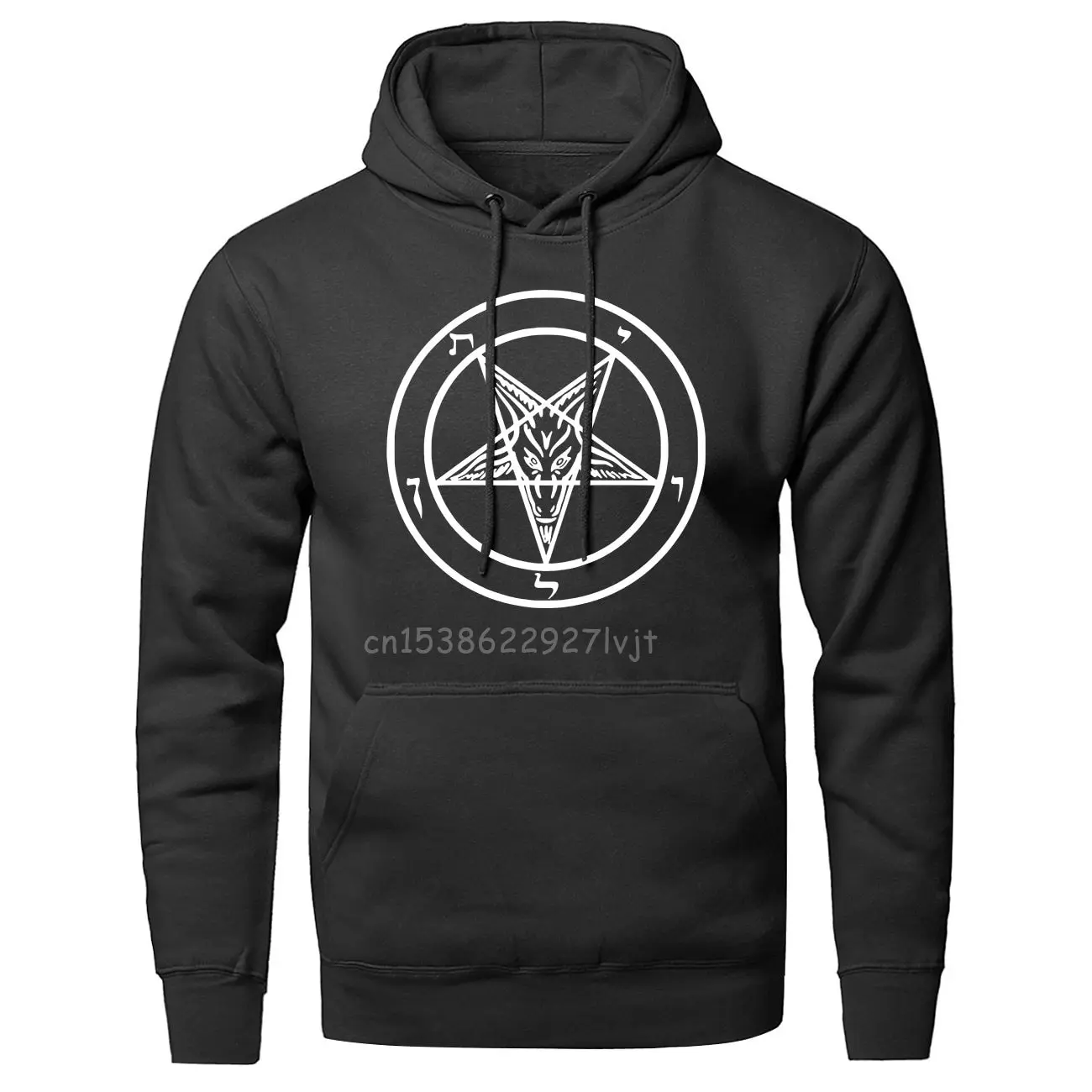 Spring Pentagram Gothic Occult Hooded Women Men Satan Vintage Print Hip Hop Fahsion Clothes New Sweatshirt Top