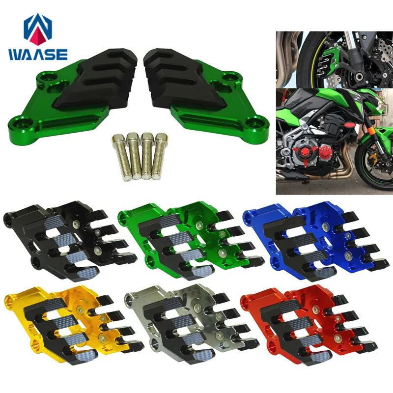 

waase Motorcycle Front Brake Disc Caliper Brakecaliper Guard Protector Cover For Kawasaki Z900 2017 2018 2019