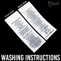 200Pcs Washing Instructions Cloth Ribbon Care Labels Soft Satin Component English German General model Sewing Underwear Label