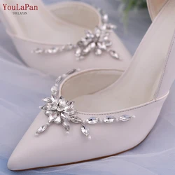 TOPQUEEN X34 European Bride Buckle Wedding Shoes Decoration Shiny Rhinestone Shoe Buckle Handmade Removable Diamond Shoes Clips