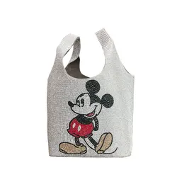 New Disney cute diamond Mickey  Multifunction shoulder Bag Outdoor Shopping Handbag Girlfriend gift