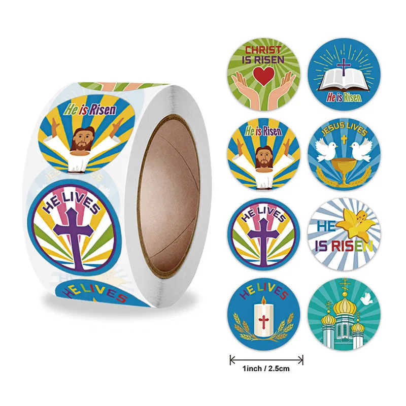 500PCS Easter Cute Toy Sticker Thank You Handmade Crafts Decoration Label Child Reward Gift Wrapping  Scrapbook Sticker