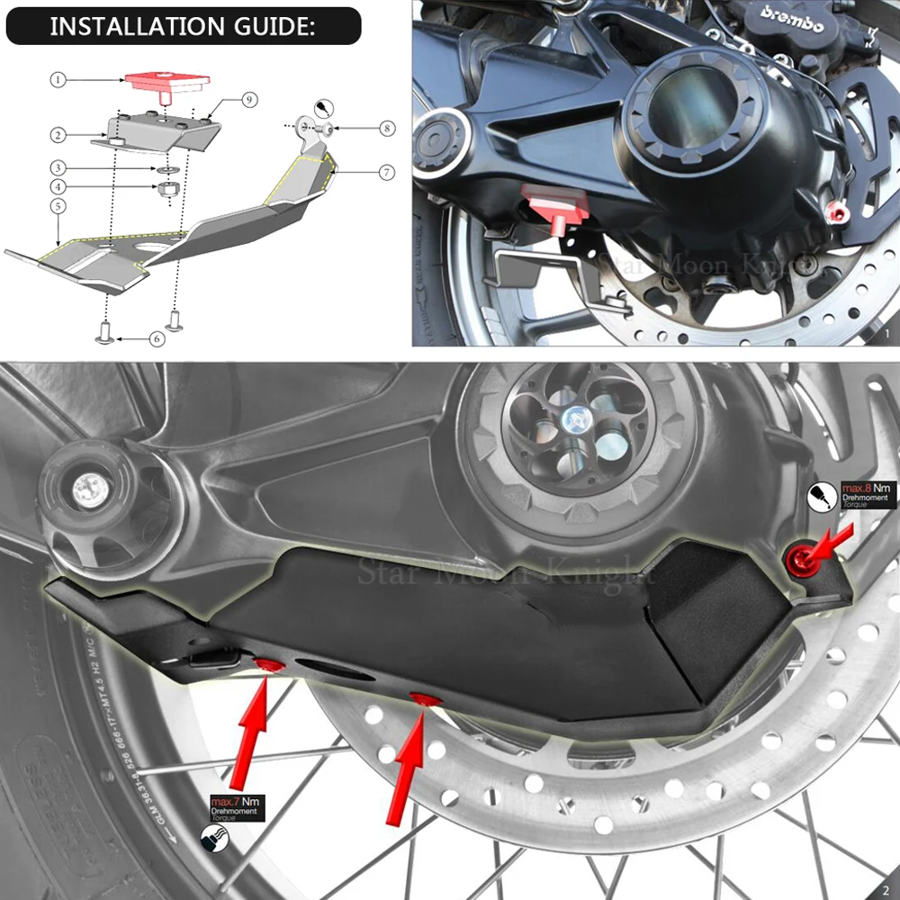 

For BMW R1200GS R1250GS ADV R1250RT R1200RT Cardan Fender Rear Axle Protection Drive Shaft Final Drive Housing Bottom Protector