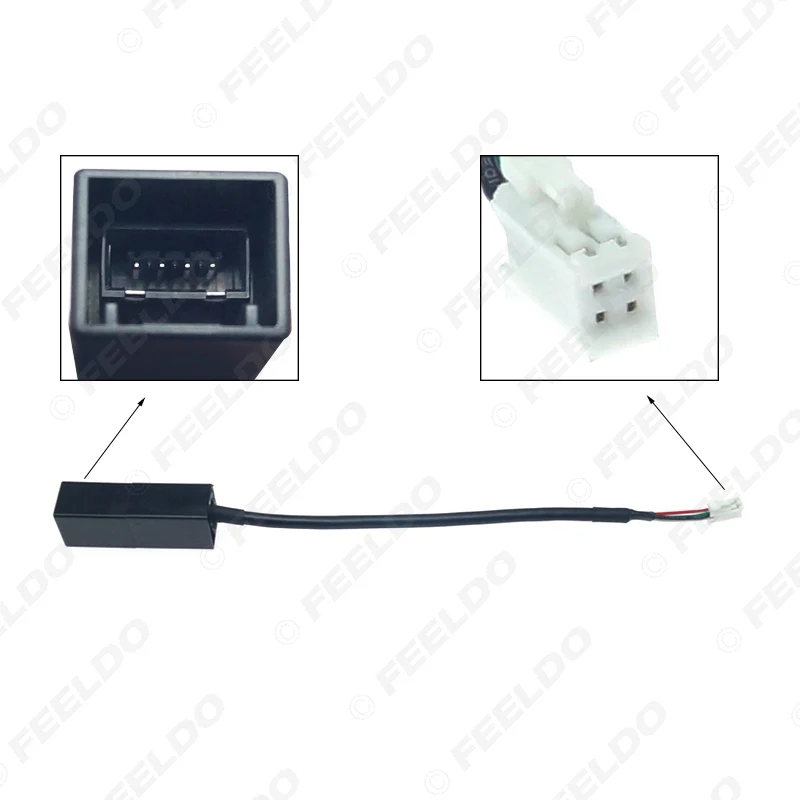 FEELDO Car Radio Audio 4Pin Connector to USB Input Wire Adapter For Honda CRV City Mitsubishi ASX USB Cable #HQ6366