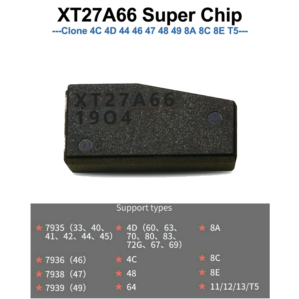 Keyecu 1 조각 XT27A66 VVDI Supermode 칩 컨버터블 도난 방지 칩 4C 4D 44 46 47 48 49 8A 8C 8E T5