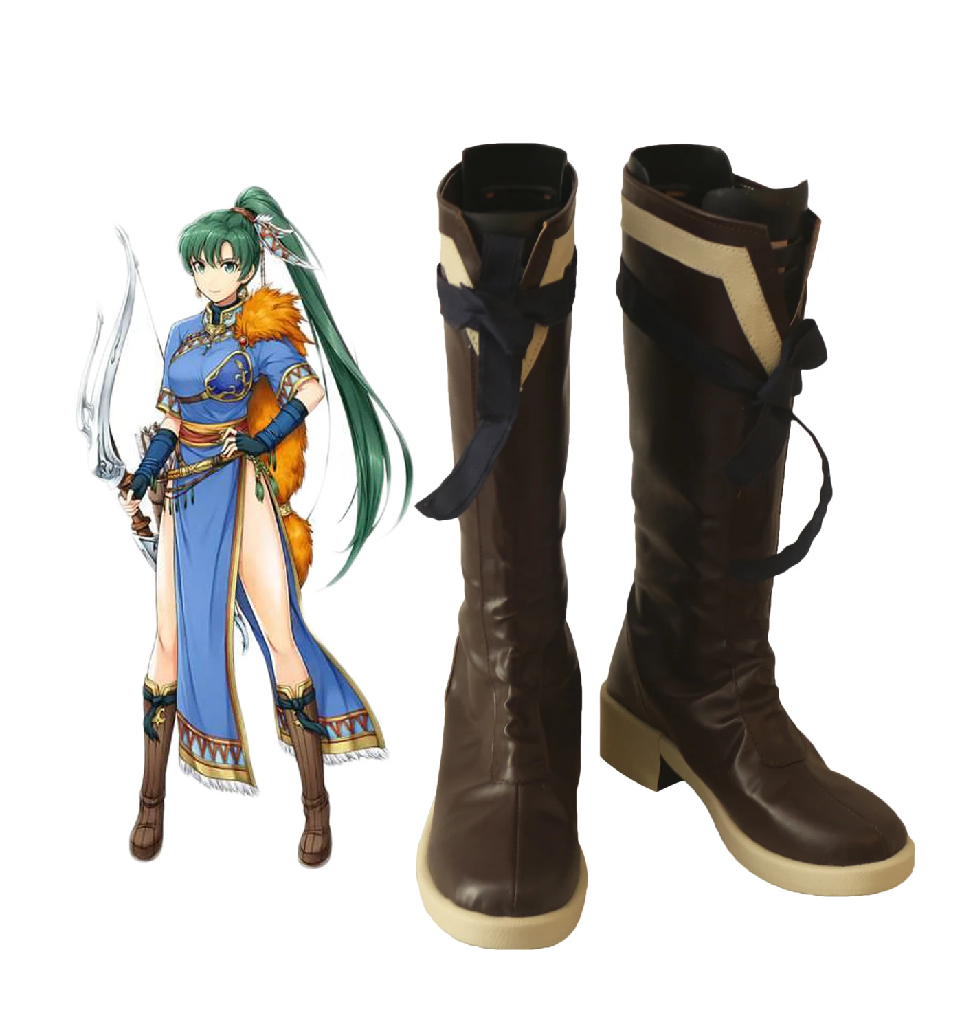 

Fire Emblem Lyn Shoes Cosplay Fire Emblem Blazing Sword Lyn Cosplay Boots Brown Shoes Custom Made Any Size