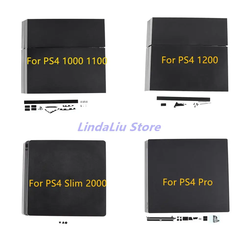 

1set Full Housing Case For PS4 slim pro Console Black Color For PS4 1000 1100 1200 2000 Housing Case House Shell With Logo