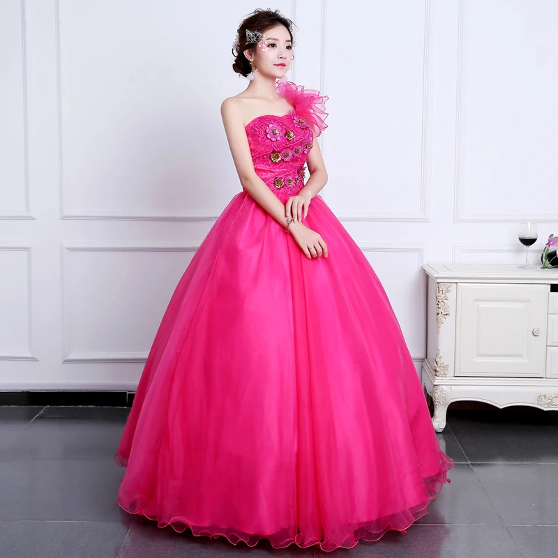 Vestidos de quinceañera de un solo hombro, apliques de rosa roja con cordones en la espalda, Vestidos dulces de 16 años para fiesta de graduación, vestido de baile Vintage