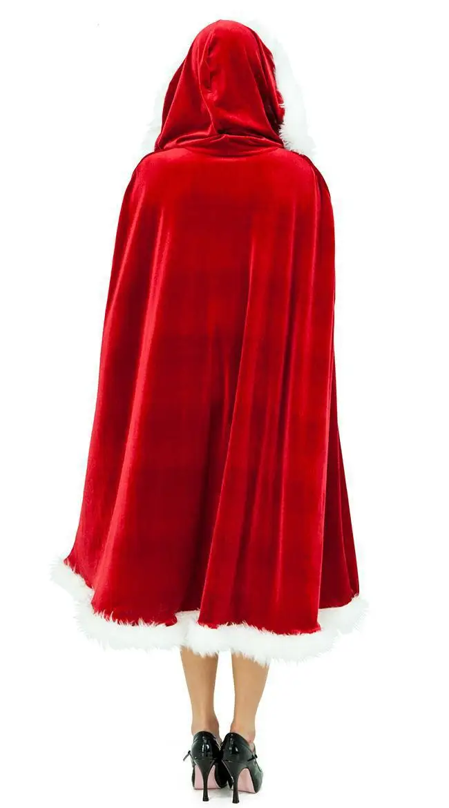 New Women Red Riding Hood Cape Halloween Costumes Christmas Cloak Coat with Hat Costume Cosplay Winter Xmas Manteau Holiday