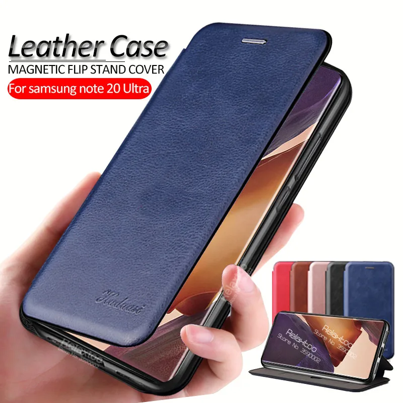 leather Flip Magnetic cases For samsung note 20 Ultra s10 s20 plus note 10 lite not 8 9 s 20 note20 stand phone book cover coque