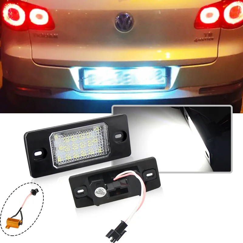 2pcs LED Number License Plate Light Lamp Error Free 1J5943021D 1J5943021A for VW Bora Golf 4 5 Wagon Passat Tiguan Touareg Mk1