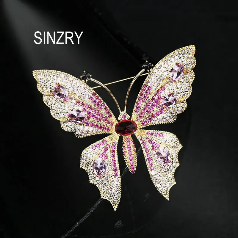 SINZRY NEW 2019 shinning butterfly dress brooches pin personality insect scarf buckle