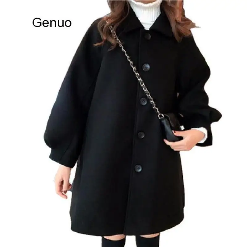 

Women Winter Long A-Line Coat Female Overcoat with Buttons Casual Slim Waist Plus Size Elegant Manteau Femme Hiver Abrigo Mujer