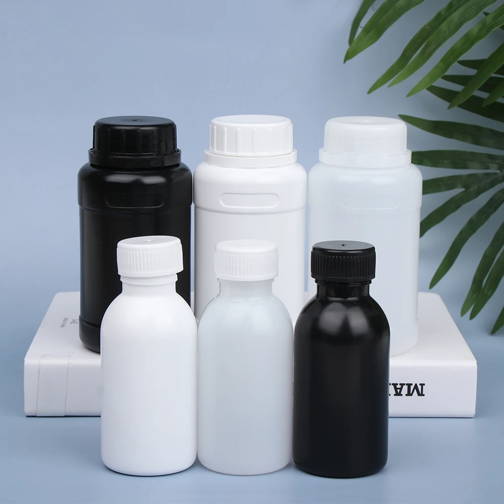 1PC 5/10/15/30/60/100/250ml Plastic PET Clear Empty Seal Bottle Liquid Container Reagent Packing Storage Jar Industrial Supplies