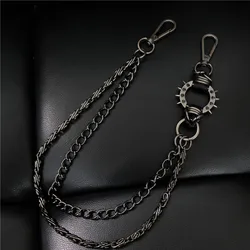 2 Layer Waist Punk Wallet Chain Men's Keychains Biker Link Hook Trousers Pant Belt Chain Fashion Jewelry For Boys