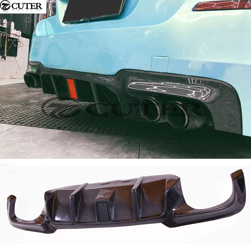 F10 5 Series M-tech M5 Carbon Fiber Frp Rear Bumper Diffuser Rear Lip with Led Light for Bmw F10 520i 525i 530i M-tech M5 Bumper