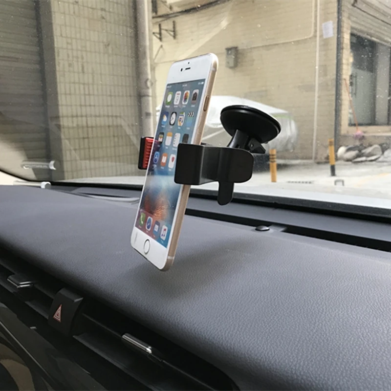 Car Windshield Phone Holder Windscreen Car Stand Bracket Mobile Console Bracket Clip On Universal For Mobile Phone 360 Rotatable