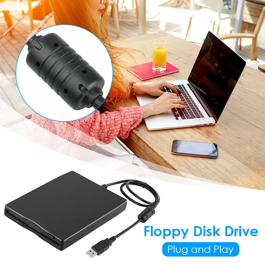 Portátil 3.5 polegadas USB Mobile Floppy Disk Drive 1.44MB Disquete Externo FDD para Notebook PC Notebook USB conexão plug-and-play