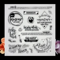 French Words Transparent Clear Stamps Seal For DIY Scrapbooking Sentiment Rubber Stamp Photo Album Card Making